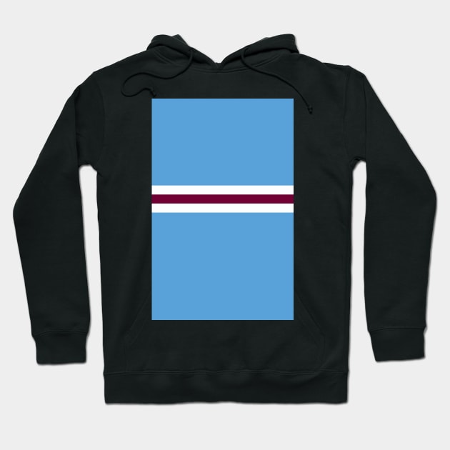 Manchester City Blue White Maroon Colours Bar Design Hoodie by Culture-Factory